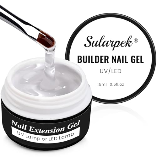 Sularpek 15 ML Gel Nnägel, Aufbaugel für Gelnägel, Acrylgel für Nägel, UV Nagellack für Nägel Reparatur, Verstärkungsverlängerung für Nagelstudio(Clear)