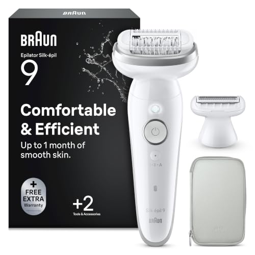 Braun Epilierer Damen Silk·épil 9, Ladyshaver, Wasserdicht, 9-041, Silber