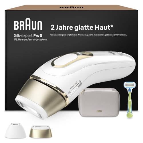 Braun IPL Geräte Haarentfernung Silk·expert Pro 5, PL5152, Weiß/Gold