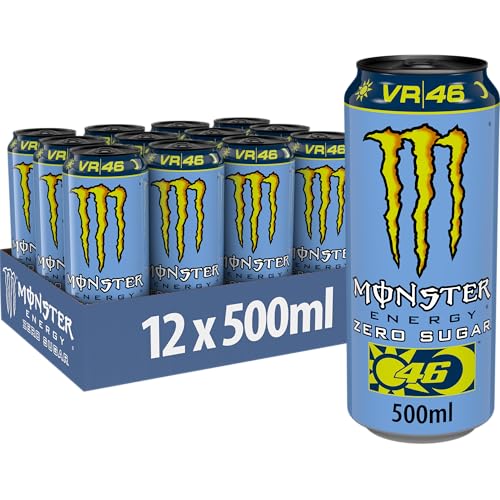 Monster Energy® VR 46 aka. The Doctor Zero Sugar - koffeinhaltiger Energy-Drink mit prickelndem Zitrus-Geschmack - full Flavour, zero Zucker - in praktischen Einweg Dosen (12 x 500 ml)