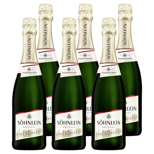 Söhnlein Brillant Halbtrocken (6x0,75 l) – Deutscher Sekt, feinperlig und fruchtig – Frisch, leicht, passend für Feiern und besondere Anlässe