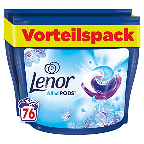 Lenor Universalwaschmittel Allin1 PODS Aprilfrisch 76 Waschladungen, Hygienische Tiefenreinigung und Lang Anhaltende Frische