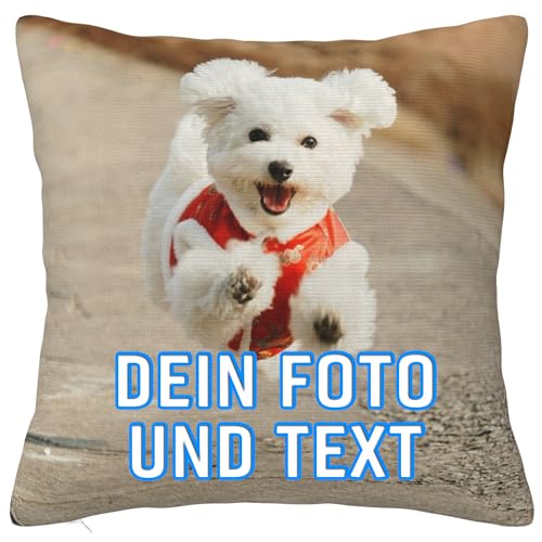 Kissen mit Foto Bedrucken Lassen,Customise with Any Text and Photo,Double-Sided Prints Cushion covers Gift for Birthday,Mothers day,Fathers Day & Wedding presents,Mehrere Größen, ohne Kissenfüllung