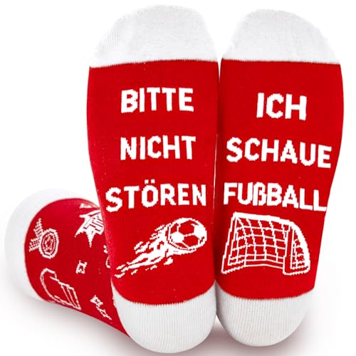 YUNYAKARSA Lustige Geschenke für Männer, Fußball Socken Fanartikel Fussball Geschenke Jungen Kinder Damen Herren, Lustige Socken mit Spruch, Geburtstagsgeschenk Weihnachtsgeschenke für Männer