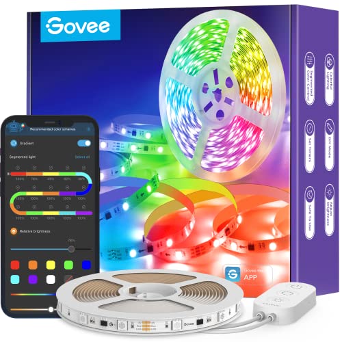 Govee LED Strip, RGBIC LED Streifen 5m, Musik Sync, Segmentcontrol, Farbwechsel, 64 Szenenmodus, Steuerbar via App, für Party, Zuhause, Schlafzimmer, TV