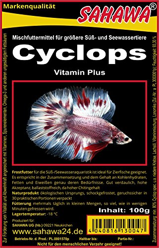 Fischfutter Frostfutter 100g Blister viele Sorten freie Auswahl für alle Zierfische und Marine Fische (MW) (Cyclops 100g Blister (MW))