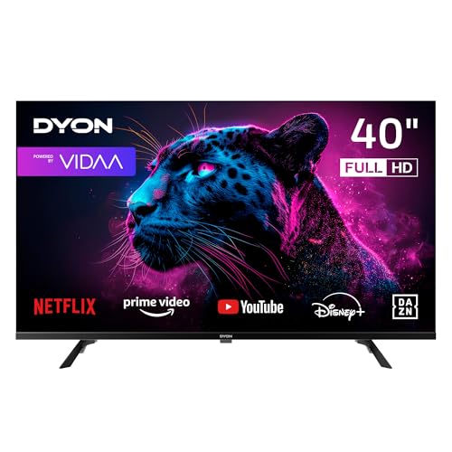 DYON Movie Smart 40 VX-2-40 Zoll (100 cm) Full-HD Smart TV mit HD Triple Tuner (DVB-C/-S2/-T2), App Store, Prime Video, Netflix, YouTube, DAZN, Disney+, waipu.tv, Hotelmodus