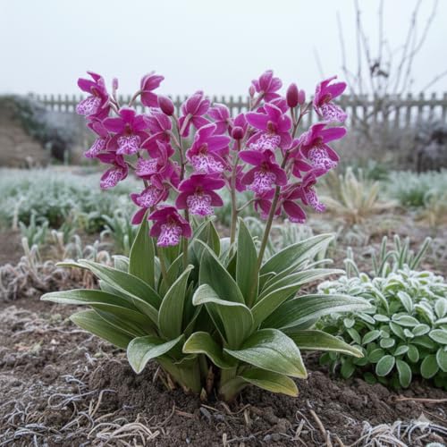 Bletilla striata 'Purple', Winterharte Gartenorchidee, 1 Pflanze