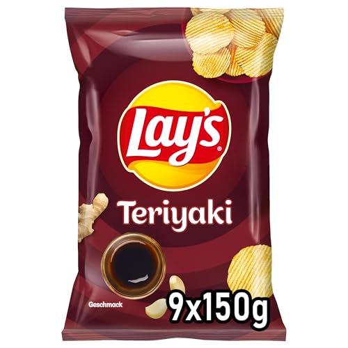Lay's Teriyaki - Knusprig gewürzte Kartoffelchips für eine gelungene Party (9 x 150 g) (Verpackungsdesign kann abweichen)