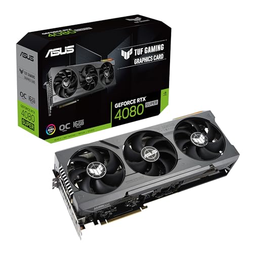 ASUS TUF Gaming GeForce RTX 4080 SUPER 16GB GDDR6X OC Edition Gaming Grafikkarte (NVIDIA GeForce RTX4080 DLSS 3, PCIe 4.0, 2x HDMI 2.1a, 3x DisplayPort 1.4a, TUF-RTX4080S-O16G-GAMING)