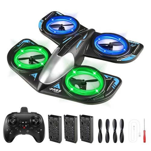 YdseozOA Mini Drohne,Schaumstoff RC Flugzeuge,RC Quadcopter mit LED-Licht, Drohne für Kinder,Quadrocopter mit 3D Flips, Kopflosem Modus und 3 Akkus,Helikopter für Kinder und Anfänger