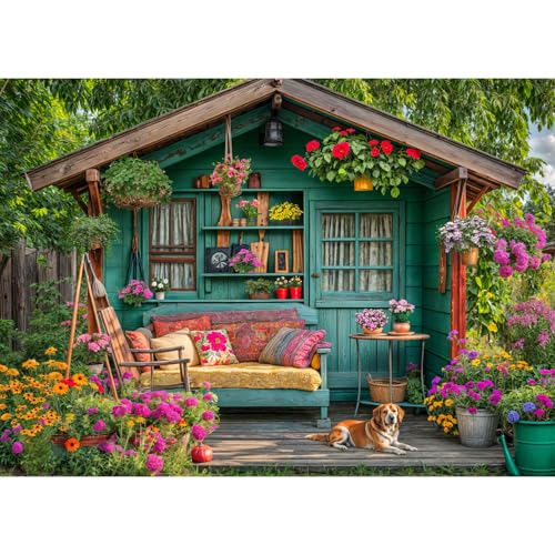 Puzzle 1000 Teile,Puzzle Erwachsene, EIN Herausforderndes R채tsel,Puzzlespiele f체r Die Ganze Familie,Geschenke f체r Frauen,Geschenke f체r M채nner,Thema:Kleines Haus im Garten