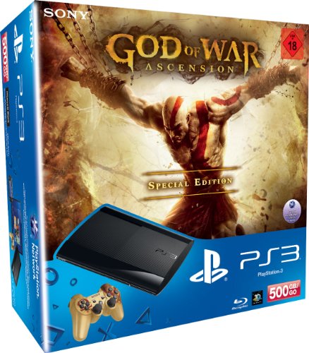 PlayStation 3 - Konsole Super Slim 500 GB (inkl. DualShock 3 Wireless Controller + God of War Ascension Special Edition)