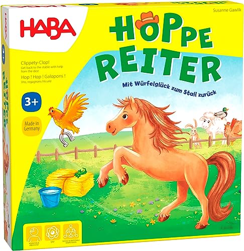 HABA Hoppe Reiter – Spannendes Pferde-Wettlaufspiel - für Kinder ab 3 Jahren - fördert Regelverständnis & Entscheidungsfähigkeit – 1004321001