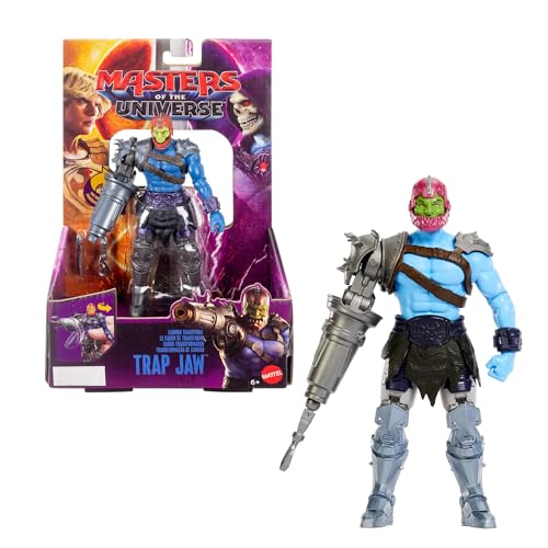 Masters of the Universe Funktions-Actionfigur Trap Jaw mit wandelbarer Kanone, Dreh- und Loslassfunktion, ca. 14 cm, Bösewicht detailgetreu zum Film von 2026, JKJ03