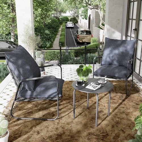 2026 Aufwertung 7 teilige Gartenmöbel-Set, Wetterfeste Außen-Sitzgruppe & Terrassemöbel, Balkonmöbel aus Atmungsaktive PE-Rattan Gartenstühle mit Kissen & Runder Couchtisch, für Garten,Balkon,Terrasse