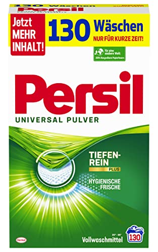 Persil, Universal Pulver, Vollwaschmittel, 130 Waschladungen, kraftvolle Fleckenentfernung für hygienisch reine Wäsche