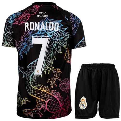 KISRAS Madrid Kinder Trikot #7 No Sonderdesign Limitierte Auflage Fußball Trikot Shorts Kinder und Jugend Größe(Mix,152)