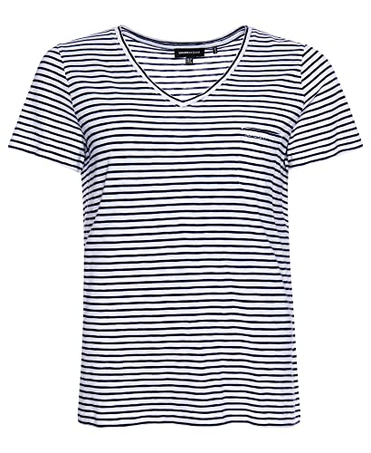 Superdry Women's 10 T.Shirt T-Shirt, Navy Breton, XXS