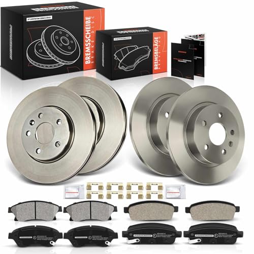 Frankberg Bremsensatz inkl. 4x Bremsscheiben + 8x Bremsbeläge Vorne Hinten Kompatibel mit Astra J CaR.A.Van P10 Astra J GTC Astra J P10 Replace# 13473428