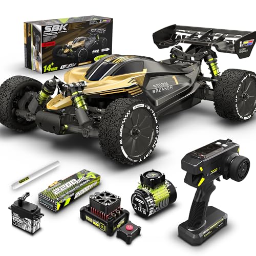 RIAARIO 1/10 Brushless RC Cars, RTR, Beginner, 40+ MPH, Metal Drivetrain, 4WD, Waterproof Electronics, Black, Ages 14+