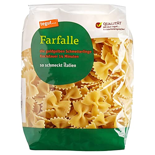 tegut... Italienische Nudeln Farfalle, - Teigware aus 100 % Hartweizengrieß - Spezialität aus Italien, 1 x 500 g