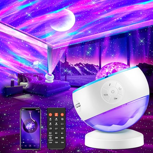 Sternenhimmel Projektor Geschenke für Mädchen Junge Frauen, 300-Lichtmodi Nordlicht Lampe, 15 White Noise Nachtlicht Kinder Projektor Galaxy Partylicht, Bluetooth Timer Sternenprojektor Zimmer Deko