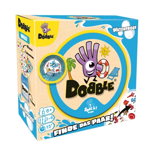 Asmodee, Dobble Waterproof Eco, Rasantes Familienspiel, Deutsch