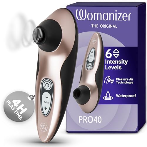 Womanizer Pro40 Klitoris Sauger Erotik Vibrator für Frauen Sex Spielzeug Dildo | Klitoris Stimulator Auflegevibrator mit 6 Intensitätsstufen | Leises Wasserdichtes Sexspielzeug für sie | Roségold