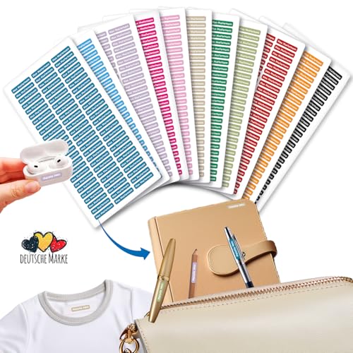 NEU Mini Namensetiketten Wasch/-Spülmaschinenfest wasserfeste Namensaufkleber Kinder und Erwachsene Stifteaufkleber personalisiert Namensaufkleber Kleidung Kita, Schule & Büro 75 Stück 2x0,4cm