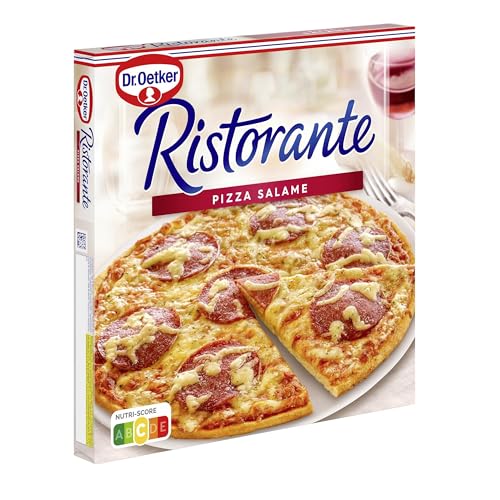 Dr. Oetker Ristorante Pizza Salame, 320 g – knusprige Pizza, tiefgefroren, belegt mit Salami, Tomaten, Mozzarella und Edamer