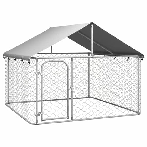 GuyAna Outdoor-Hundezwinger mit Dach 200x200x150 cm Hunde Laufstall HundezubehöR