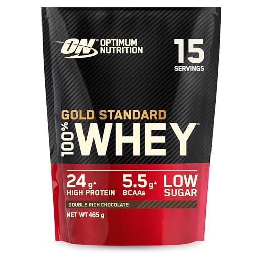 Optimum Nutrition Gold Standard 100% Whey, Proteinpulver, Geschmack Double Rich Chocolate, 465g, 15 Portionen