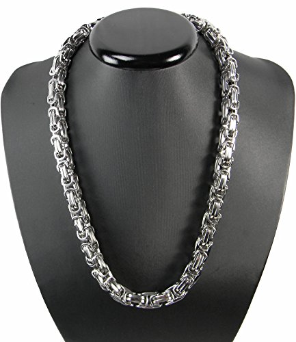 Kaiser-Handel Luxus Königskette BRUTAL MASSIV Panzerkette Edelstahl Kette Punk Rock Tribal Hip Hop Funk Rocker Biker 61 cm x 10 mm x 10 mm kk10