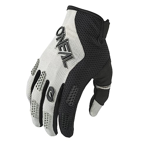 O'NEAL | Fahrrad- & Motocross-Handschuhe | MX MTB FR Downhill | Passform für maximalen Komfort, Luftdurchlässiges Material | ELEMENT Glove RACEWEAR V.24 | Erwachsene | Schwarz Grau | Größe M