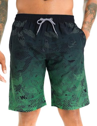 APTRO Herren Badehose Freizeit Short Schnelltrocknend Badeshorts, S023,Grün, 3XL