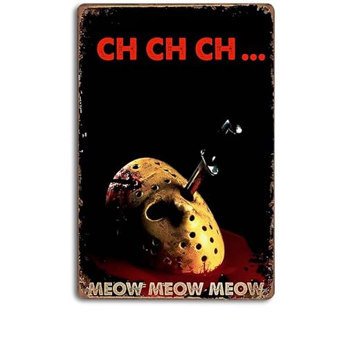 Metall-Blechschild im Vintage-Stil, 30,5 x 20,3 cm, Horror-Film-Poster für Heimdekoration und Halloween-Partys, Raumdekoration für Männer, Männerhöhle