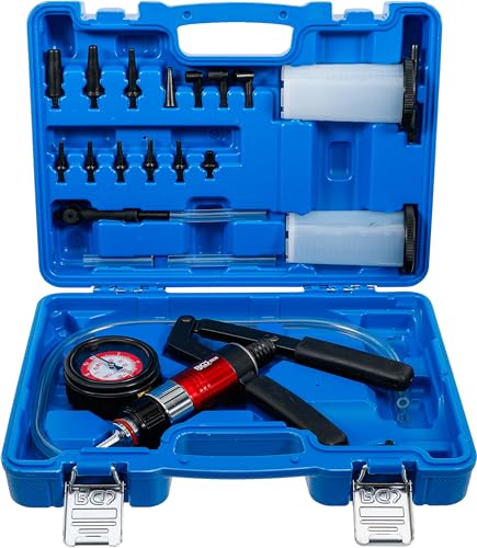BGS 8038 Vakuum Druckpumpen Set Entlüftung Unterdruck Handpumpe Druckprüfer Vakuum-/ Druckpumpen-Set Bremsenentlüfter Vakuumpumpe Bremsen Prüfer Tester