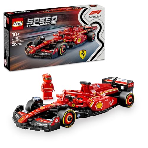 LEGO Speed Champions Ferrari SF-24 F1 Rennauto - Spielzeug mit Formel 1 Minifigur zum Sammeln - Bauset für Kinder - Sammlerstück - Geschenk für Jungen & Mädchen ab 10 Jahren oder erwachsene Fans 77242