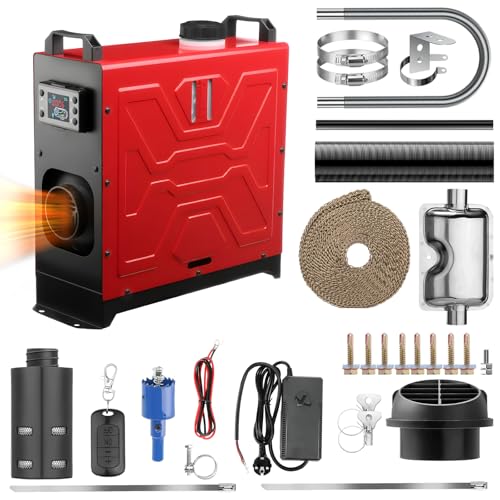 GEARLASSO 8KW Diesel Standheizung,12V 24V Luft Dieselheizung, All in One Lufterhitzer mit Fernbedienung und LCD-Display schnelles Aufheizen Schalldämpfer für Auto Wohnmobil RV Boote LKW KFZ