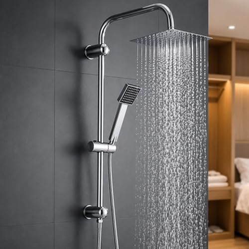 Trintion Regendusche Duschsystem 20×20cm Quadrat Duschset mit Handbrause