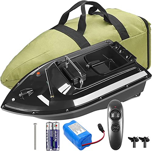 Bilbear 500M Futterboot Fernbedienung Angeln Köderboot Fischköderboot RC Boot 1,5kg Laden Intelligente Rückkehr Doppelmotor Karpfenangeln Angler Geschenke für Männer (Schwarzes Boot)