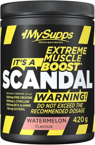 My Supps Scandal Extreme Muscle Pre Workout Trainings-Booster - Wassermelone mit Kreatin, Citrullin, Beta Alanin, Koffein & Tyrosin für Energie - Gym Nutrition Supplement - 20 Portionen 420g