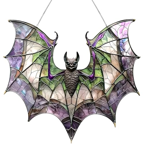 Gothic Deko, Fledermaus Deko Halloween, Halloween Deko für Party und Zuhause, 20 cm breite Acryl Dekoration für Innen- und Außenbereich