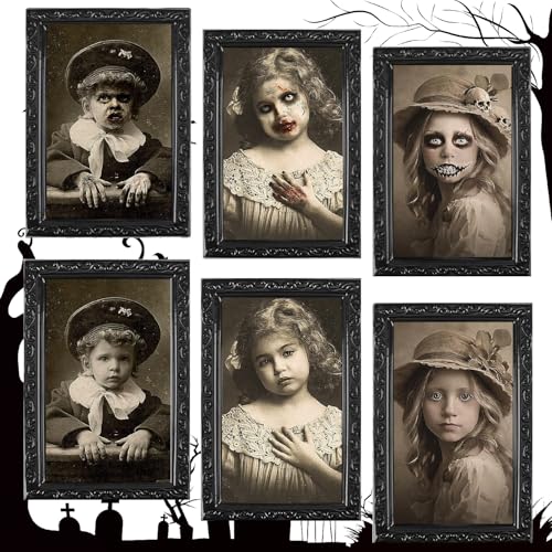 Halloween Deko Innen Outdoor Horror 3 Set Helloween Wanddeko Accessoires Gruselig Garten Dekoration Party Halloweendeko Wand 3D Gesichtsveränderung Bilderrahmen Haloween Grusel Bilder Indoor Wohnung