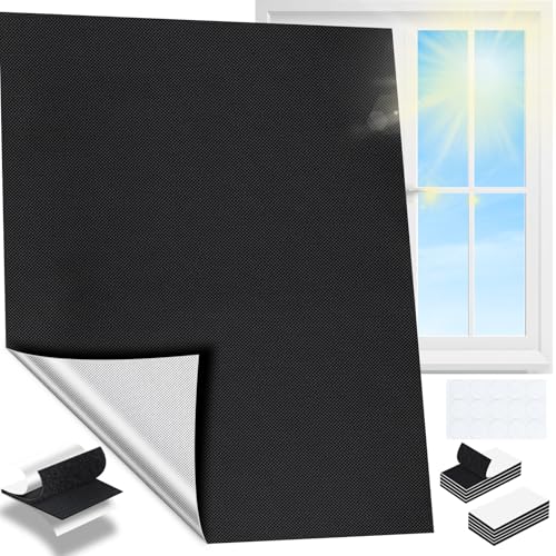 Fenster Verdunkelung - 100% Lichtblockierende Verdunklungsfolie Fenster mit Klett, Innen Sonnenschutz Fenster Abdunkeln, Ohne Bohren Hitzeschutz Verdunklungsstoff für Dachfenster,Reise,200x145cm