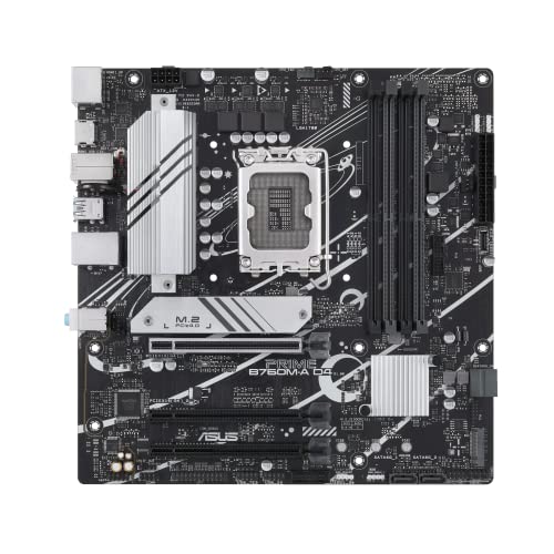 ASUS Prime B760M-A D4-CSM Business Mainboard Sockel Intel LGA 1700 (Intel B760, mATX, DDR4 Speicher, 2X PCIe 4.0 M.2, Aura Sync)