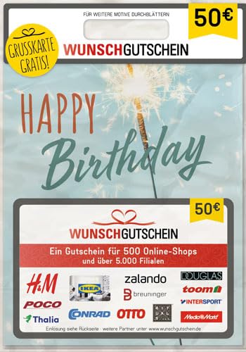 WUNSCHGUTSCHEIN das perfekte Geschenk - 500 Einlösepartner - für Deutschland - per Post (nicht für Amazon einlösbar)