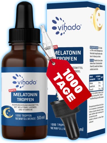 Vihado Melatonin Tropfen, sanfte Kirsche, 50 ml (1000 Nächte)