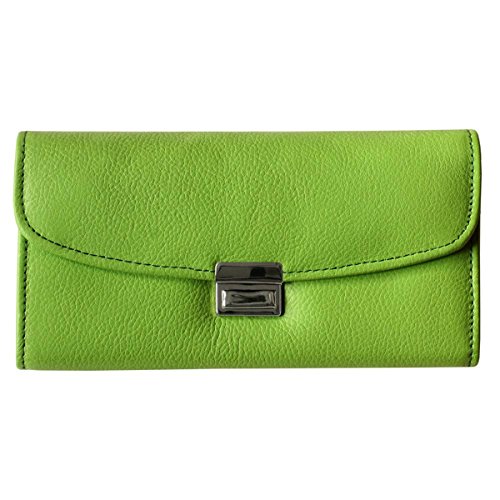 Hamosons â€“ Profi Kellnerbörse/Kellnergeldbeutel aus Nappa-Leder, Mai-Grün, Modell 1015